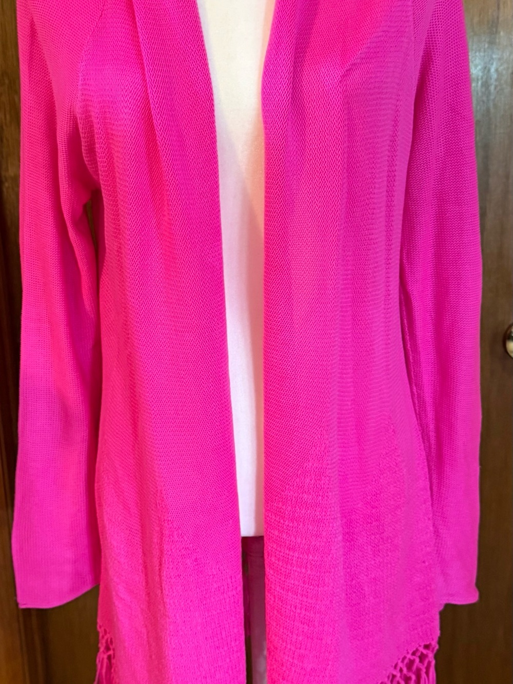 Lilly Pulitzer Tatum Open-Front Cardigan Fringe Hem
